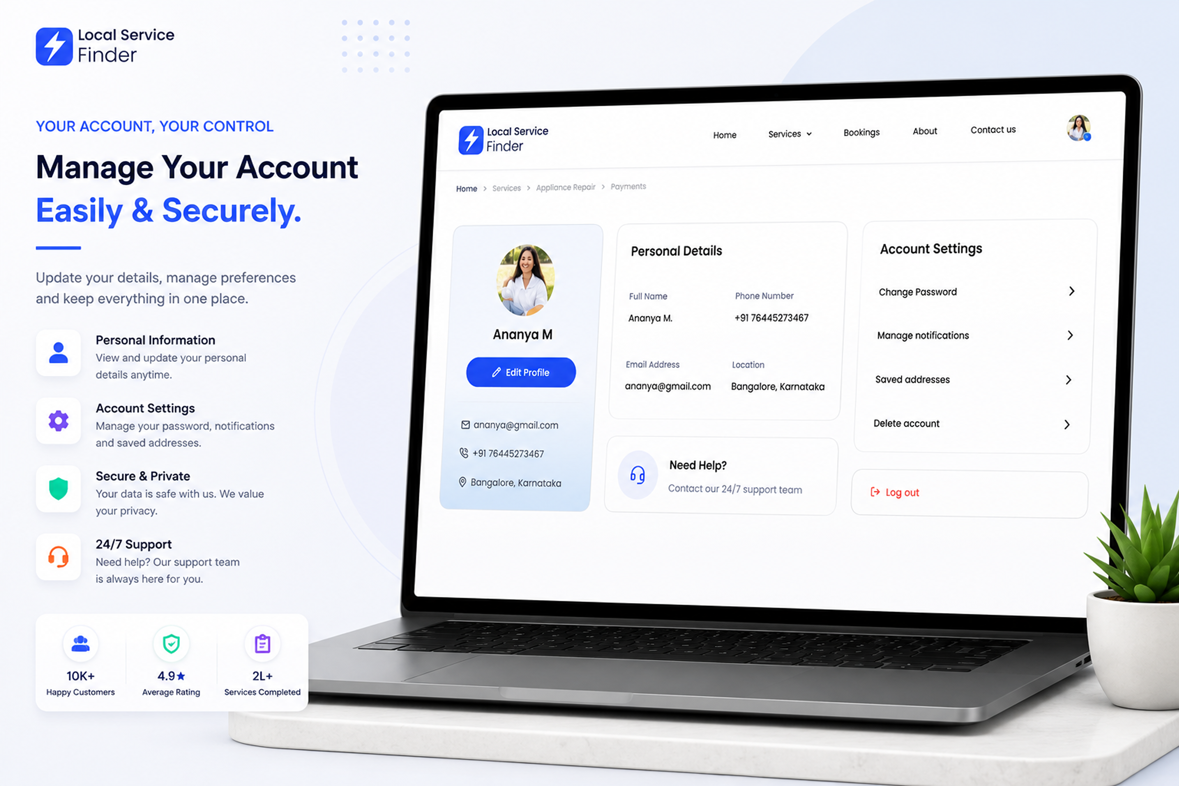Local Service Finder – Account